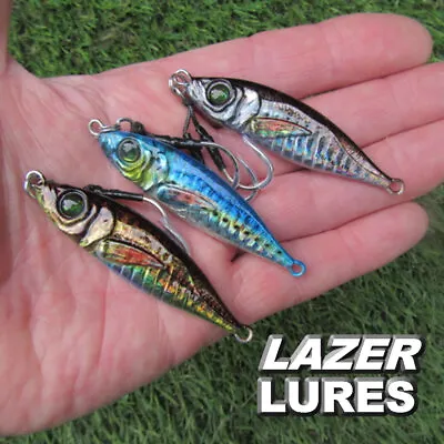 3 X 40 G Sea Fishing Pirk Jig Lures Mackerel Bass Pollock LAZER Printing Scale • £8.99