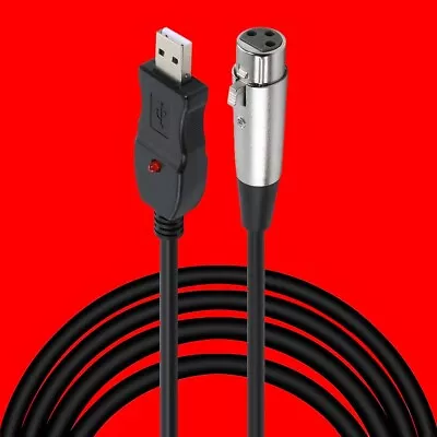 XLR Female To USB Male 3m 9ft Cable Adapter Vocal Recorder Microphone Link A314 • $20.24