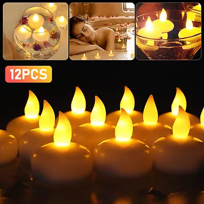 LED Floating Candles Flameless Tea Light Battery Operated Waterproof Decoration • $10.48