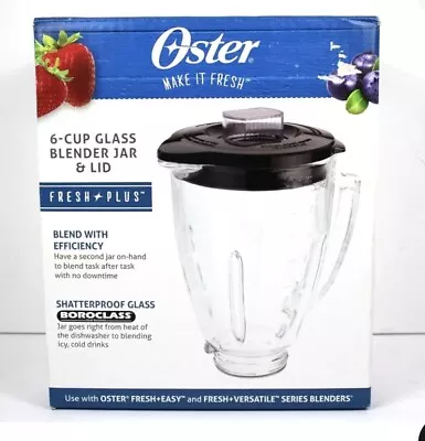 $28.15 • Buy Oster Blender 6-Cup Glass Jar Pitcher Replacement - Lid & Jar New In Box