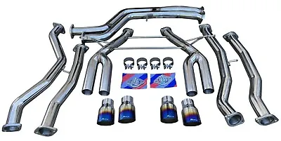 Full Stainless Exhaust System W/ Burnt Quad Tips FOR 2015+ M3 F80 M4 F82 F83 S55 • $795.95
