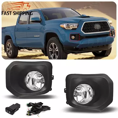 For 2016-2023 Toyota Tacoma SR SR5 Bumper Clear Lens Driving Fog Lights Lamp Kit • $30.60