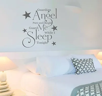 £12.89 • Buy Guardian Angel Wall Sticker Custom Bedroom Decal Decor Quote Home Decorations