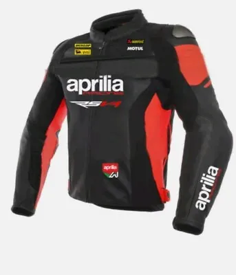 Aprilia Leather Jacket Motorbike Motorcycle Leather Jacket Motogp Bikers Jacket • $205.24