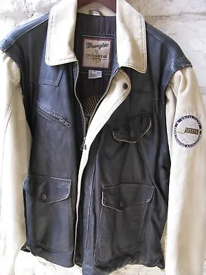 Wrangler USTPA Men's XL Leather Vest Trophy Rodeo Jacket • $65