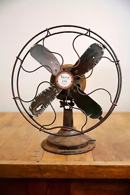 Vintage Antique Victor Electric Desk Fan 12  Blades Industrial Cincinnati Ohio • $81.25