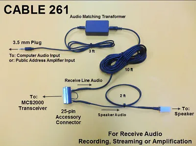 Cable 261 Audio Recording & Streaming Adaptor Motorola MCS2000 MCS 2000 VHF UHF • $29.99