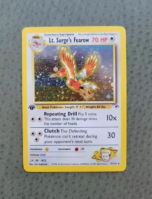 $59.97 • Buy Lt. Surge's Fearow 7/132 1st Edition Holo Rare Gym Heroes Pokémon TCG