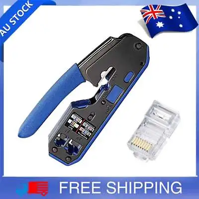 RJ45 EZ Crimper Cat5e 6 7 HD Pass Through Network Connector Crimping LAN Tool M • $23.56