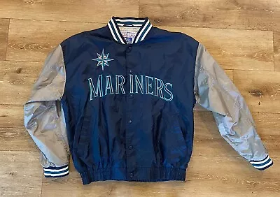 Vintage Seattle Mariners Jacket Pro Player Bomber Windbreaker MLB 90s Mens L • $69.99