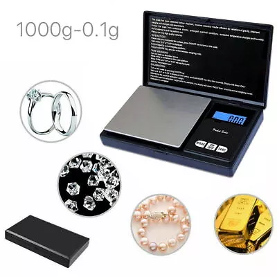 Electronic Pocket Mini Digital Gold Jewellery Weighing Scales 0.1G To 1000 Grams • $9.99