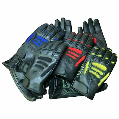 Leather Full Finger Racing Riding Hunting Motorbike I Touch Screen Gloves 9014 • £24.99
