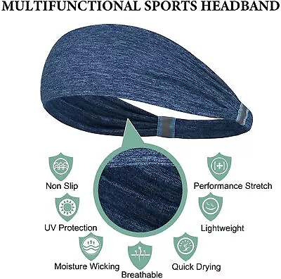 Men Women Yoga Exercise Sports Workout Athletic Gym Sweatband Stretchy Headband • $5.90
