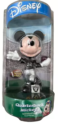 Raiders Football Disney Quarterback Mickey Mouse Hand-Painted Bobblehead • $69.99