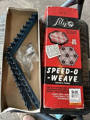 Lily Speed-O-Weave ART 717 Adjustable Metal Loom Frame Vintage Instruction Guide • $14.99