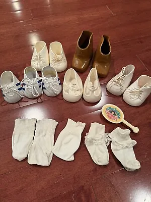 Vintage 1980s Lot Of 5 Pairs Of Cabbage Patch Doll Shoes Socks And Brush • $49