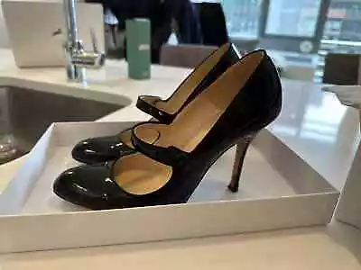 MANOLO BLAHNIK Patent Leather Mary Jane Pumps; Size: 7.5 With Box And Shoe Bag • £27.35