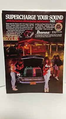 IBANEZ GUITAR EFFECTS POWER SERIES PEDALS   PRINT AD.  11 X 8.5  X1 • $5.95