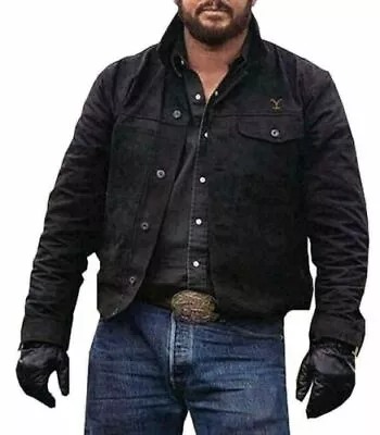 Men's Yellowstone Denim Coat Cole Hauser Rip Wheeler Cowboy New Classic Jacket • $154.99