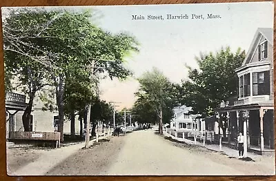 1911 Postcard Harwich Port Massachusetts Main Street Houses Horse & Buggy • $9.99