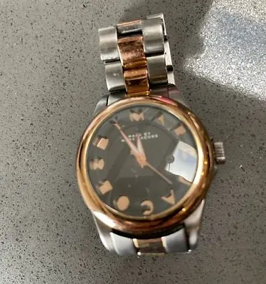 MARC JACOBS Gray/Rose Gold Two-tone Stainless Watch MBM3114  Exc Cond! • $30