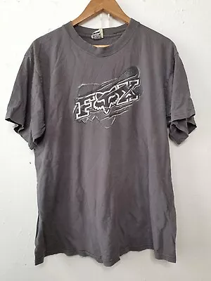 Vintage Fox Racing Shirt Mens Size L Large Grey Motocross Dirt Bike Motor 90s • $45