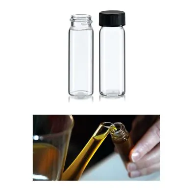 $27.38 • Buy 50 Pc Clear Glass Sample Bottle Test Tube Small Bottles Vials Storage Containers