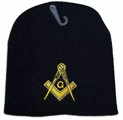 Mason Embroidered Black Beanie Skullie Skull Cap Freemason Masonic FAST SHIP • $7.98