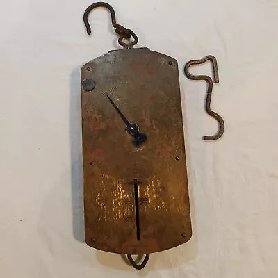 Antique Brass Salter No. 260 Spring Balance 60lb Kitchen Gold Fishing Scales • £50.59