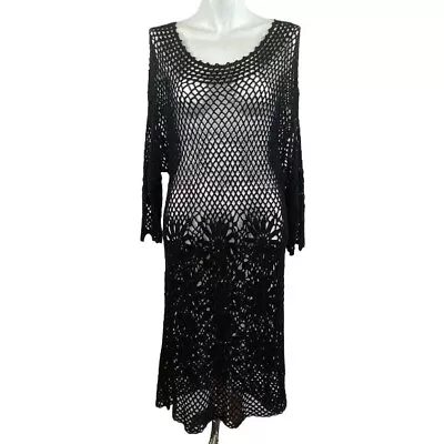 J. Valdi Bohemian Crochet Tunic Dress Coverup NWT - S • $22