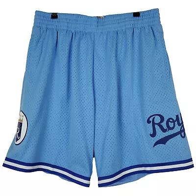 Mitchell & Ness Kansas City Royals MLB Jersey Shorts XL XLarge Blue White NWT • $59.99