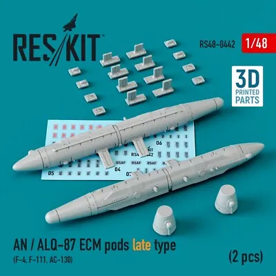 1/48 Reskit RS48-0442 AN / ALQ-87 ECM Pods Late Type (2 Pcs) (F-100 F-101 F-1 • $20