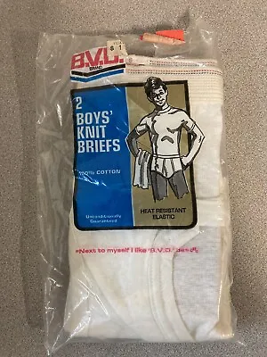 1970s/80s B.v.d. Set Of 2 Boys Knit Briefs Sealed In Pkg. Size 6 M3 Lot #2 • $19.99