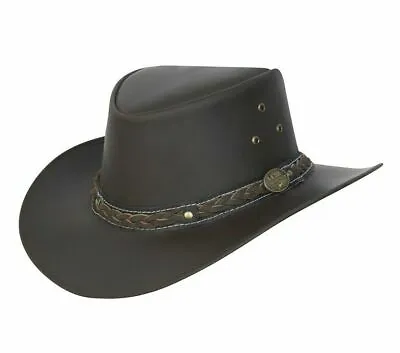 £22.90 • Buy Australian Western Style Leather Outback Cowboy Hat Bush Brown Unisex