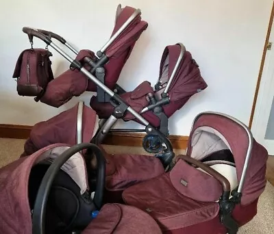 Silvercross Wave Twins Tandem Pushchair Double Buggy Pram Stroller Travel System • £1000