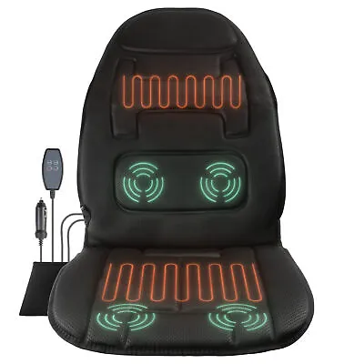 Massage Chair Pad For Car Seat 12V Vibrating Heating Pad Back Massager • $48.99