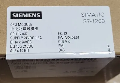 $219.97 • Buy SIEMENS 6ES7 214-1AG40-0XB0 Simatic S7-1200 CPU Module 06-2021 NEW