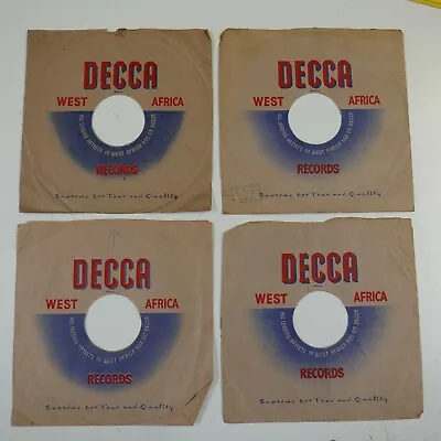 4x 10  78 Rpm Paper Record Sleeves  DECCA WEST AFRICA  Original  Fair • $31.08
