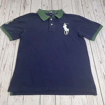 Polo Ralph Lauren Polo Shirt Womens Large Navy Blue Big Pony Embroidered #3 • $24.95