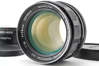 [EXC+5] Minolta Auto Rokkr PF 58mm F/1.4 Lens SR Mount W/ MD Adapter Japan • $59.98