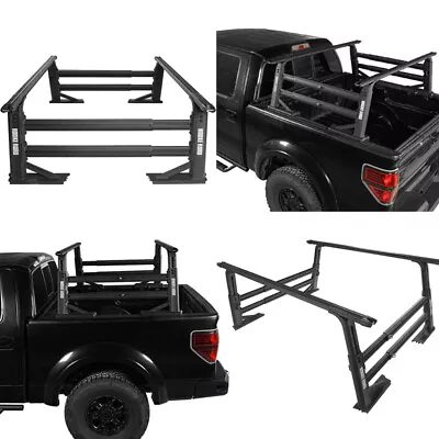 Extendable Adjustable Height Truck Bed Cargo Rack Truck Ladder Rack T-Slot Black • $1040.69