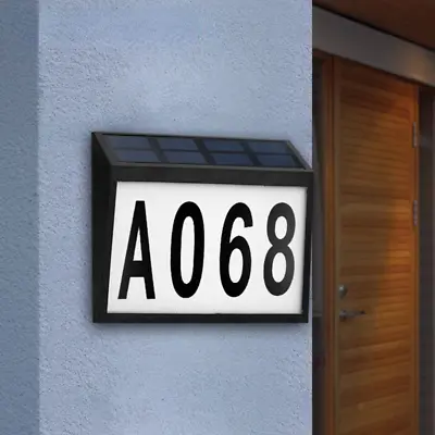 LED Solar House Number Sign Illuminated Door Address Plaque Waterproof • £36.96