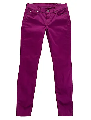 7 For All Mankind Gwenevere Skinny Jean Size 27 In Magenta Red Stretch Ankle • $16.95