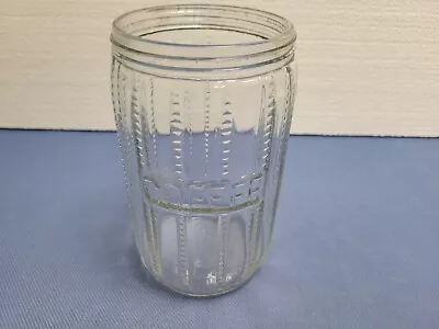 Vintage Hoosier Style Coffee Canister Zipper Pattern Clear Glass Jar • $20.19