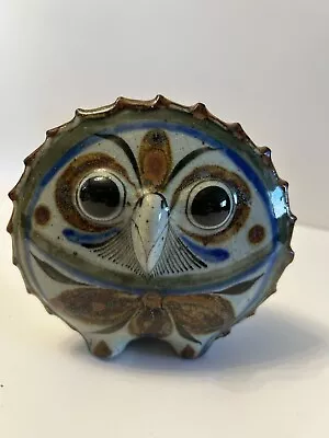 Vintage Jorge Wilmot Tonala Owl Figurine Mexican Folk Pottery Signed  W  • $45