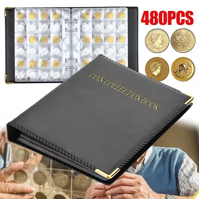 Collection Book Holder Album Pockets Coins Display Money Storage Folder 480 Coin • $22.90