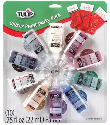 Tulip Glitter Fabric Paint Party Pack Multicolour Pack 10 X 22ml • £8.50