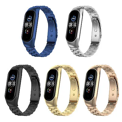 Stainless Steel Metal Watch Strap Wristband Bracelet For Xiaomi Mi Band 6 5 4 3 • £7.95