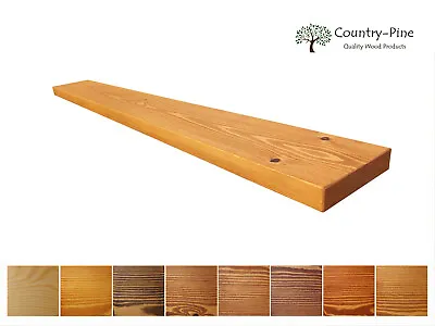 £30.95 • Buy 30mm Thick Solid Redwood Floating Shelf / Shelves *8 Wax Colours* Rustic (14cm)