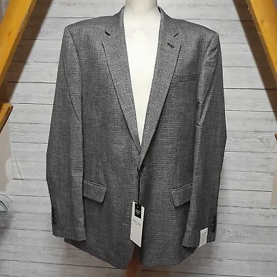 River Island Mens Grey Suit Jacket Blazer Big & Tall 50L Skinny Fit BNWT RRP £95 • $62.24